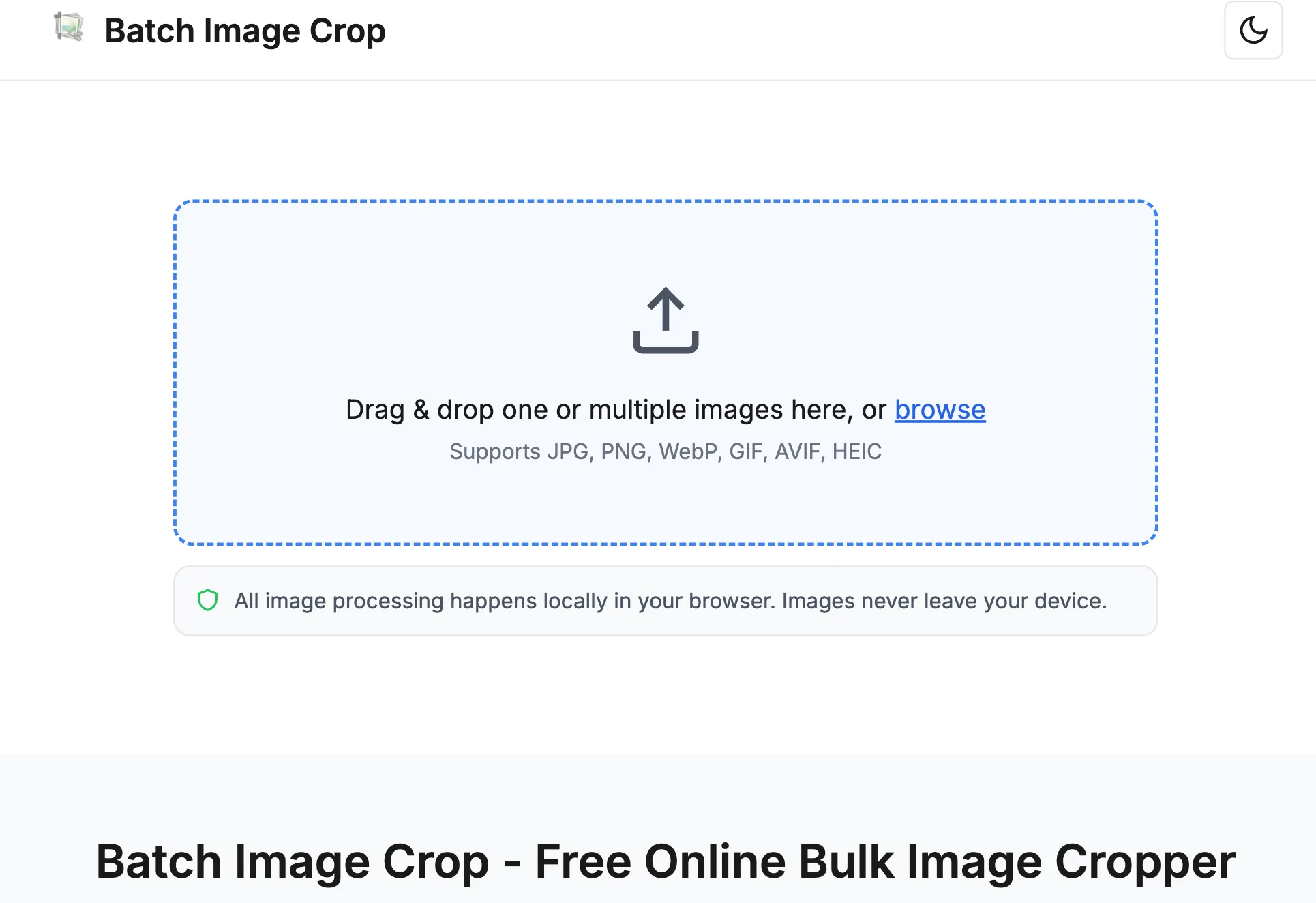 Upload product images to Batch Image Crop for bulk cropping