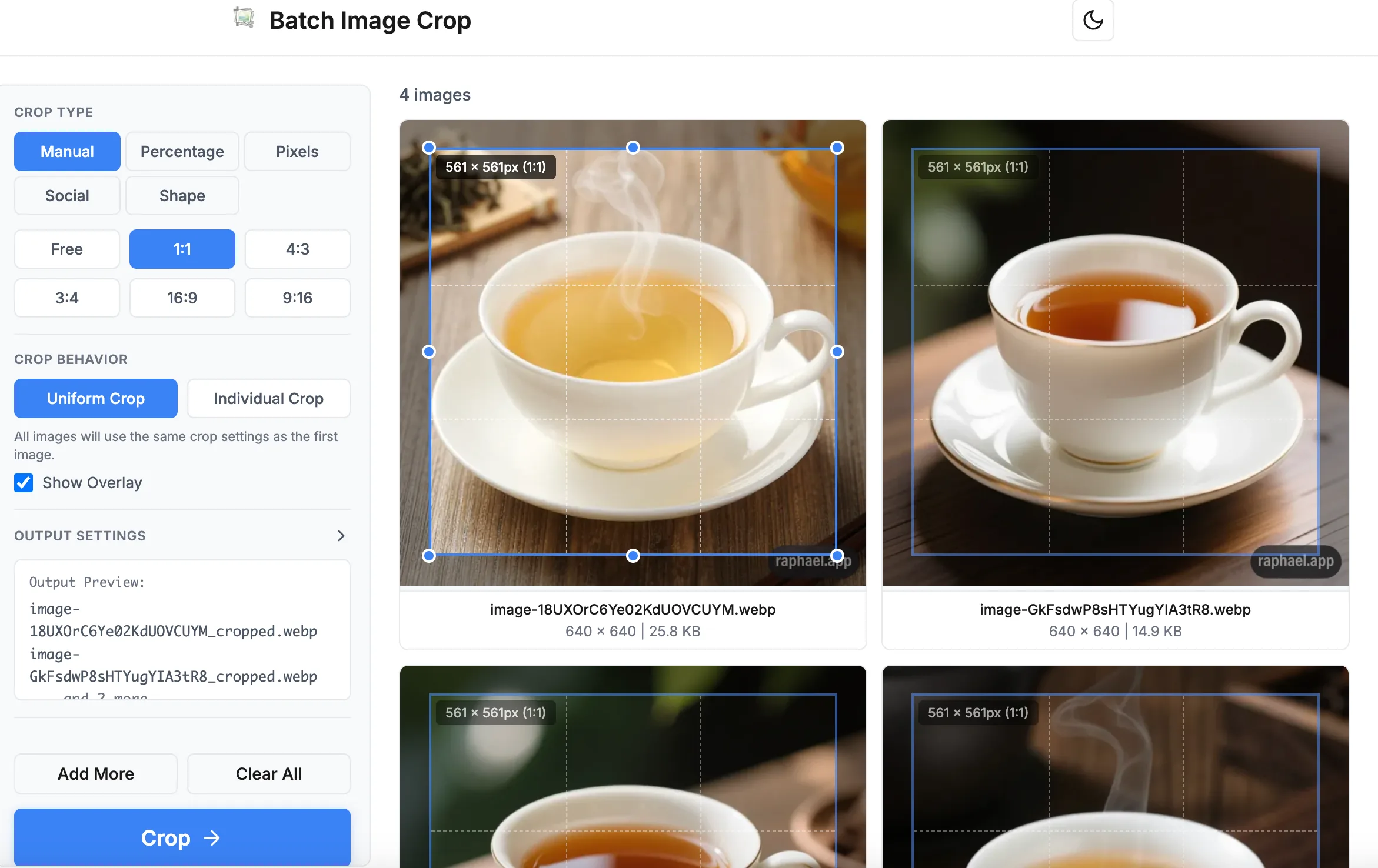 Batch crop product images for e-commerce